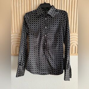 United Colors Of Benetton Black and White Geometric Shirt